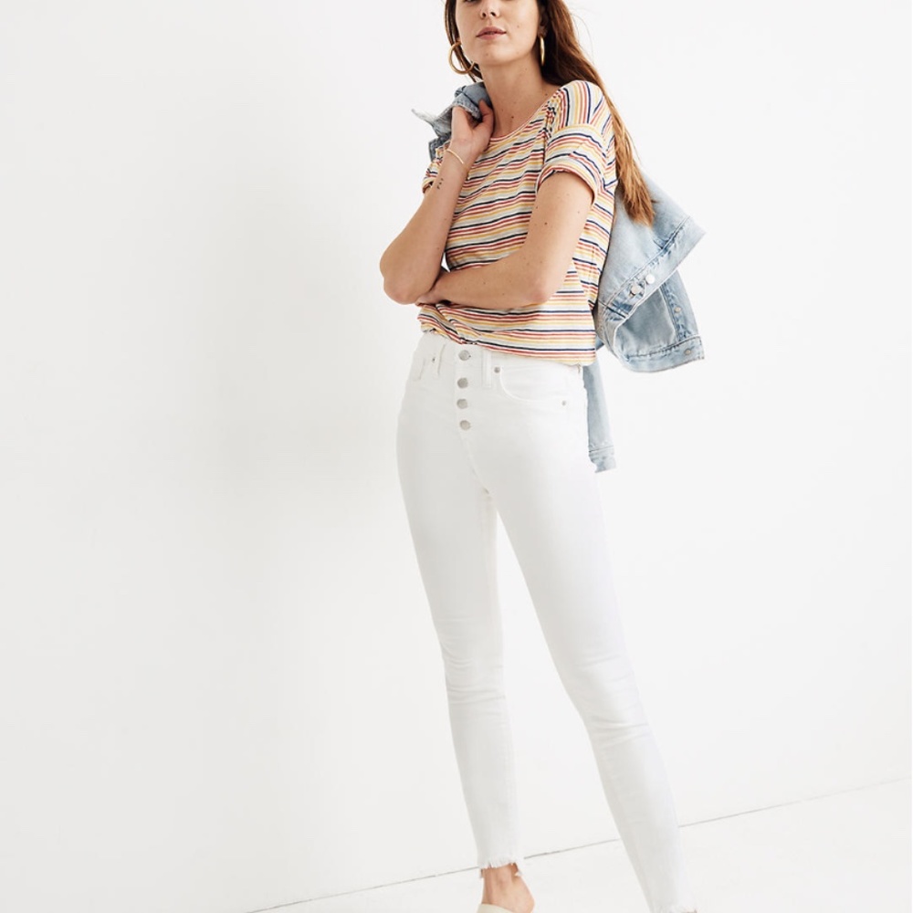 Madewell | 10" High-Rise Skinny Jeans in Pure White: Step-Hem Edition